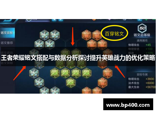 王者荣耀铭文搭配与数据分析探讨提升英雄战力的优化策略